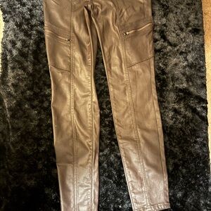 Deep burgundy  Faux Leather Pants